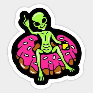 Alien donut Sticker